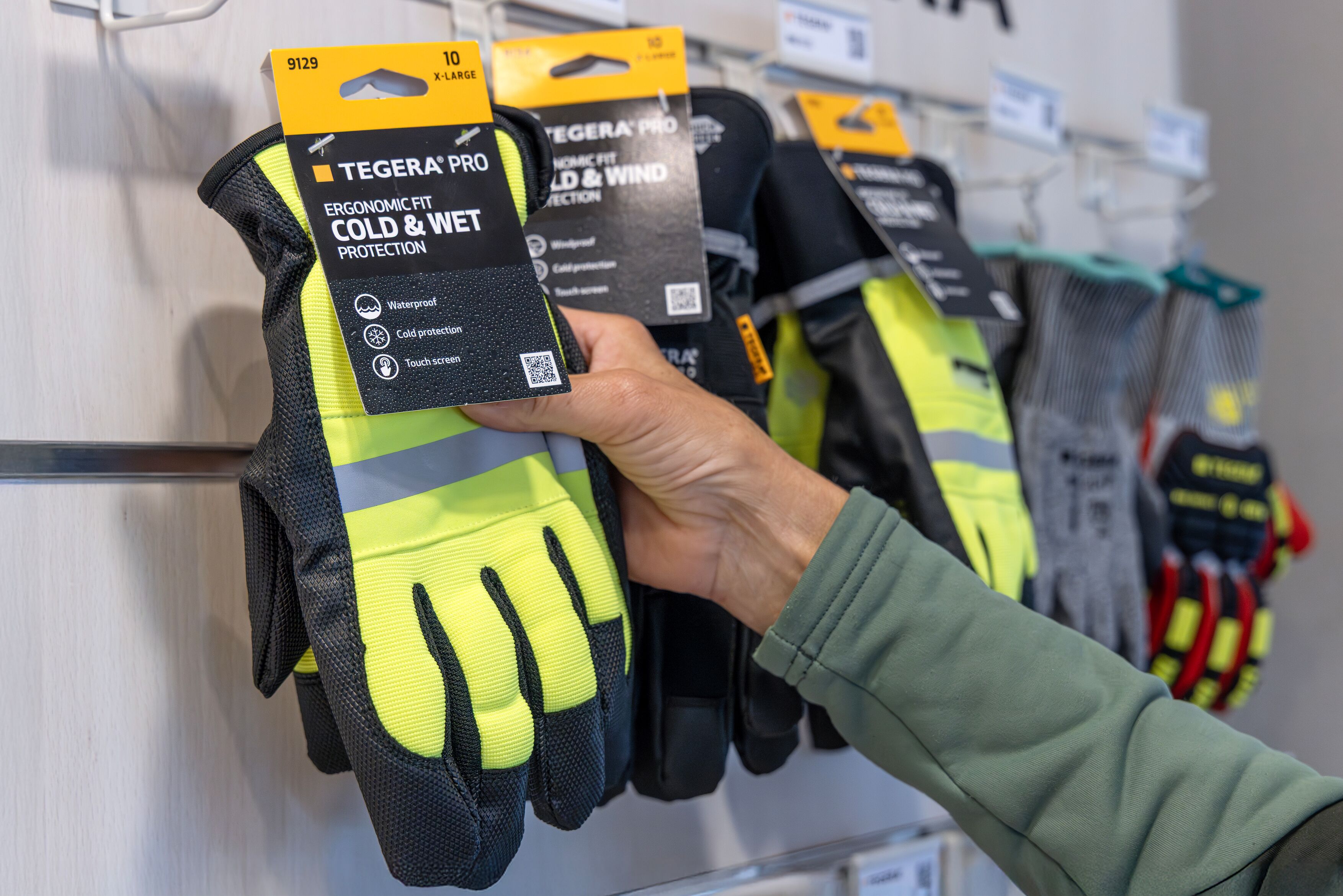 Ejendals Handschoen Tegera 517 van synthetisch leer, maat 10, 1 stuks, zwart/groen, 517-10